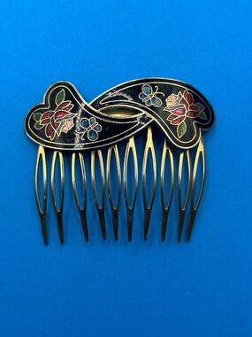 Black Cloisonné hair Comb